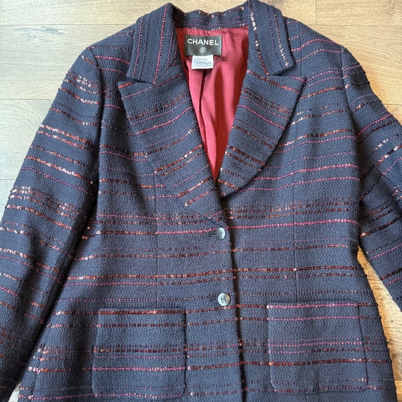 Chanel Seguin Tweed Jacket - size 46 (Fr) - Picture 1 of 7